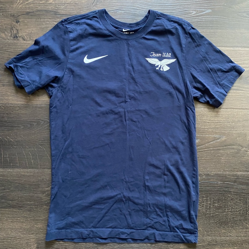 Nike Team USA Navy Blue Athletic T-Shirt Men’s Size S Swoosh Logo Tee